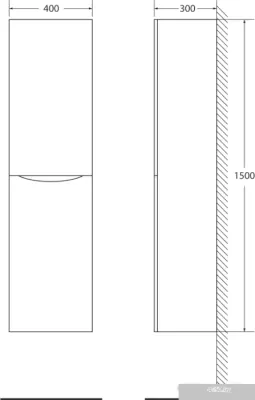 BelBagno Шкаф-пенал Fly-Marino-1500-2A-SC-RW-P-L (rovere moro)