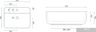Умывальник Rea Martina (черный матовый)