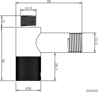 Вентиль Wellsee Drainage System 182146001, угловой (2 шт, хром)
