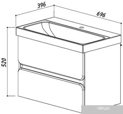 Belux Тумба с умывальником Париж НП70-02 (31, бетон Чикаго/светло-серый)