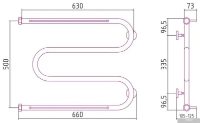 Сунержа М-образный 2 полки 500х650 00-0008-5065
