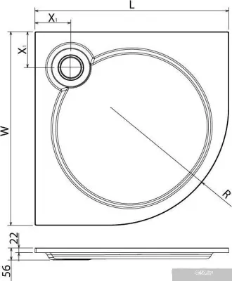 Душевой поддон Cezares 90x90 TRAY-S-R-90-550-56-W (белый)