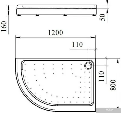 Душевой поддон Radomir 120x80 1-11-0-1-0-008