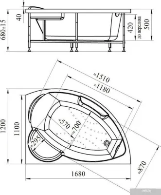 Экран под ванну Vannesa Алари 168 L 2-21-0-1-0-218 (фронтальный)