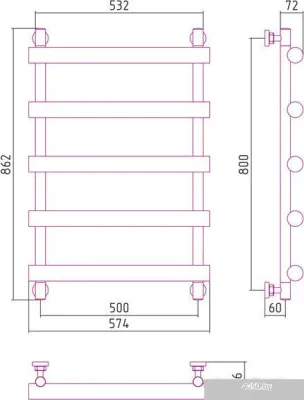 Полотенцесушитель Сунержа Атлант 800x500 00-0226-8050