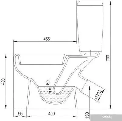 Унитаз Керамин Лидер с однорежимной арматурой и сидением из дюропласта