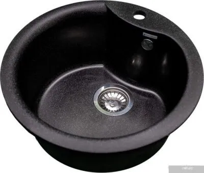 Кухонная мойка GranAlliance G-12 (черный, без сифона)