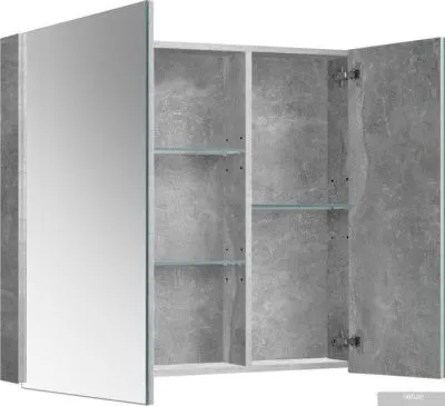 Belux Шкаф с зеркалом Стокгольм ВШ 80 (31, бетон чикаго светло-серый)