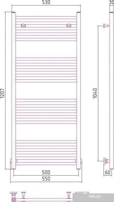 Полотенцесушитель Сунержа Модус 1200x500 00-0250-1250