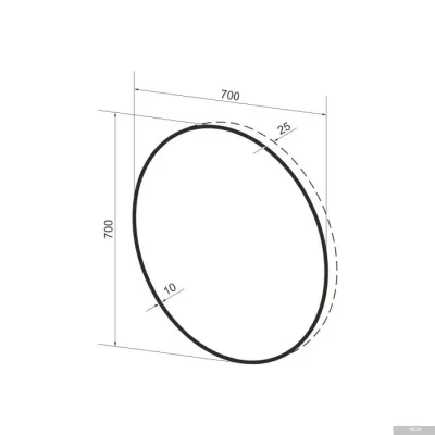 Wellsee Зеркало с фоновой LED-подсветкой 7 Rays' Spectrum 172200130, 70 х 70 см (с сенсором и регули
