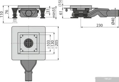 Alcaplast APV110 (без решетки)