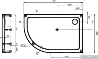 Душевой поддон Aquanet GL180 120x80 R