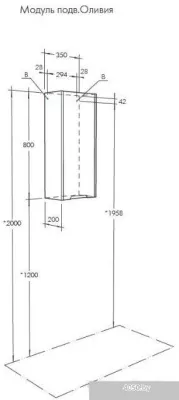 Акватон Шкаф для ванной Оливия подвесной 1A254703OLUGR