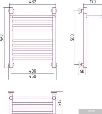 Полотенцесушитель Сунержа Богема с полкой+ 500x400 00-0223-5040