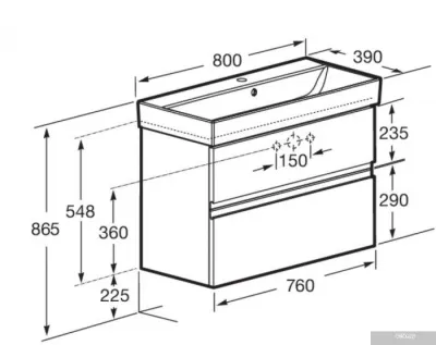 Roca Тумба под умывальник Oleta 80 7857640806