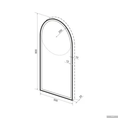 Wellsee Зеркало с фронтальной LED-подсветкой 7 Rays' Spectrum 172201730, 50 х 80 см (с сенсором и ре