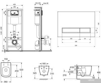 Унитаз Lavinia Boho Relfix Bell Pro Rimless 6 в 1 77040046