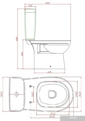 Керамин Альбано R ЖС 2-режим (с жестким сиденьем)