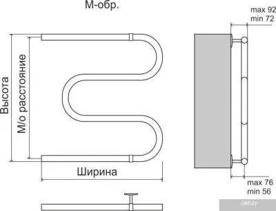 Полотенцесушитель TERMINUS Эконом М-обр AISI 32x2 (600x400)