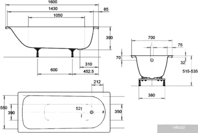 Ванна Eurowa 160x70