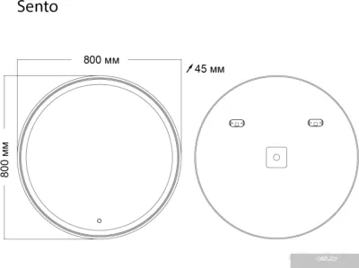 Grossman Зеркало Sento LED 80x80 98080
