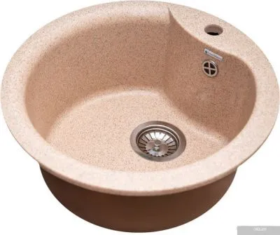 Кухонная мойка GranAlliance G-12 (песочный, без сифона)