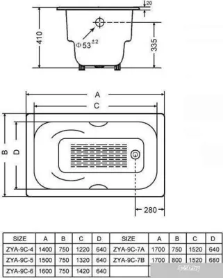 Ванна Goldman Donni 170x75 [ZYA-9C-7A]