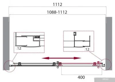 BelBagno UNO-195-BF-1-110-P-Cr (текстурное стекло)