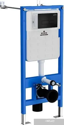 Roxen Simple Compact в комплекте с инсталляцией StounFix Slim 6 в 1 921358 (кнопка: черный матовый)