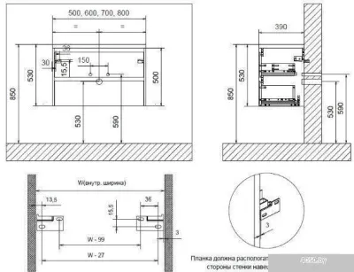 BelBagno Тумба под умывальник ETNA39-600/390-2C-SO-BL-P