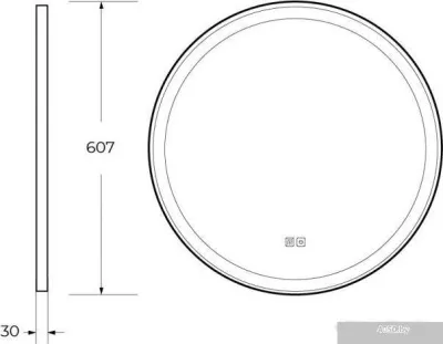 Cezares Зеркало CZR-SPC-CADRO-600-LED-TCH-WARM