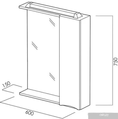 BelBagno Шкаф с зеркалом Marino-SPC-600/750-1A-BL-P-L (bianco lucido)