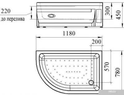 Душевой поддон Radomir 118x78 1-11-0-2-0-009