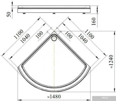 Душевой поддон Radomir 110x110 1-11-0-0-0-005