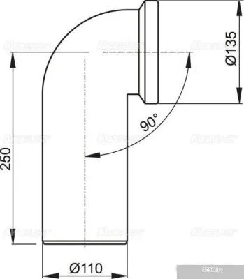 Alcaplast Колено для унитаза 90 гр. A90-90