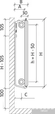 Радиатор Purmo Hygiene H10 300x500