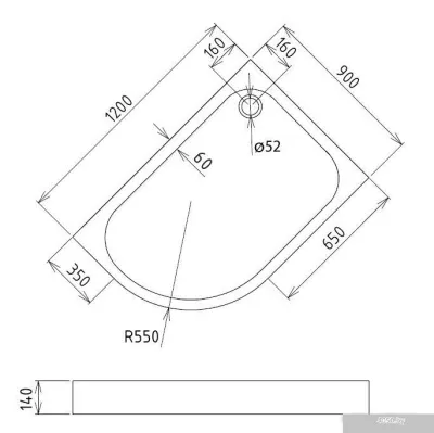 Душевой поддон Gemy ST20 R 120x90