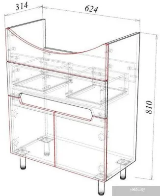 Garda Тумба под умывальник Marko-113 65 Т_ум_1ящ_2дв_650_Marko