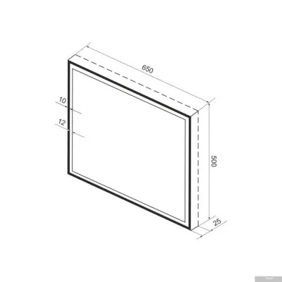 Wellsee Зеркало с фронтальной LED-подсветкой 7 Rays' Spectrum 172201170, 65 х 50 см (с сенсором и ре