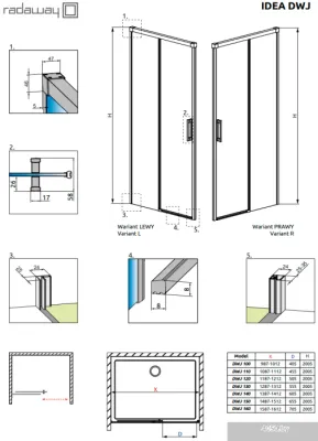 Radaway Idea DWJ 150 L (левая)