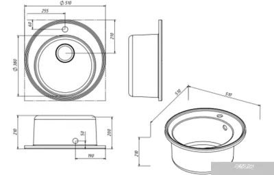 Кухонная мойка Belux BRG-51-01 (бежевый)