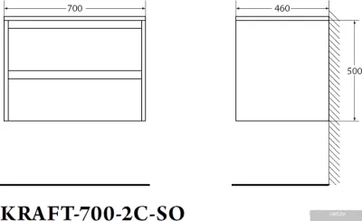 BelBagno Тумба под умывальник Kraft-700-2C-SO-RNN (rovere nebrasca)