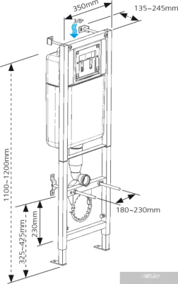 Унитаз Cersanit Delfi SET-DEL/Black/TPL/Cg