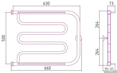 Сунержа Лира 2 полки 500х650 00-0012-5065