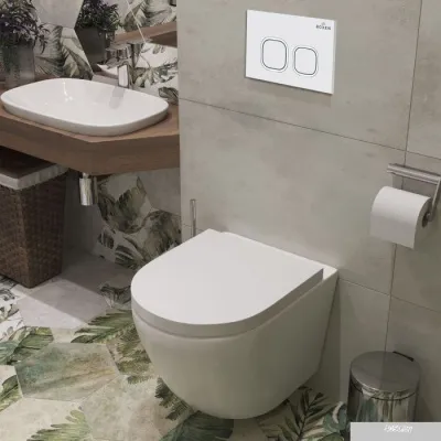 Roxen Antares в комплекте с инсталляцией StounFix Slim 6 в 1 533876 (кнопка: белый глянец)