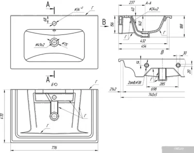 Умывальник MyJoys Euphoria 80 640177