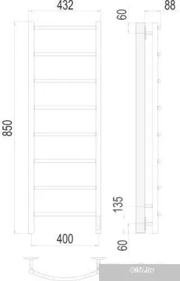 Полотенцесушитель TERMINUS Классик П8 400x850 нп электро