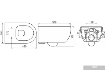 Berges Wasserhaus Ego XL Rimless 043302 (с сиденьем)