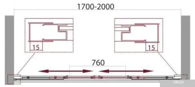 BelBagno UNIQUE-BF-2-170/200-M-Cr (матовое стекло)