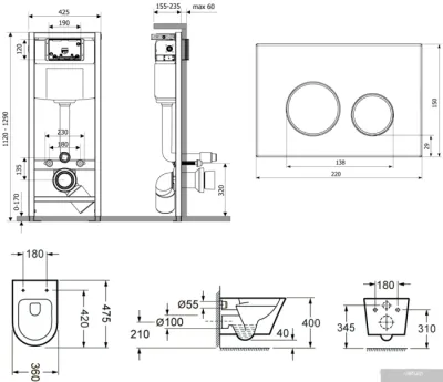 Унитаз Lavinia Boho Biore Compacto Rimless 6 в 1 77040095